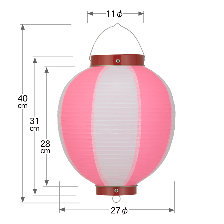 18％OFF 新K 10号丸型 ビニール提灯 白 赤枠 27×40cm おすすめ商品 ちょうちん